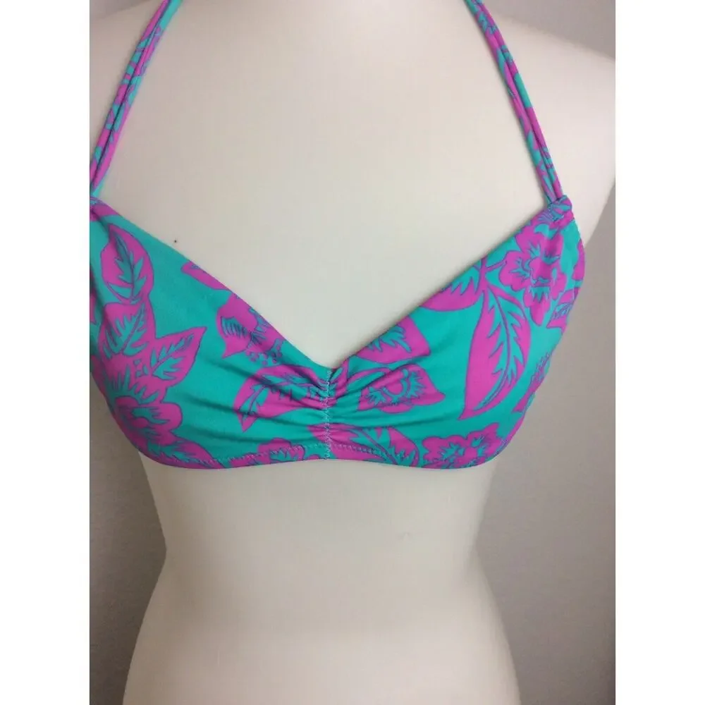 Victoria's Secret Bikini Top Pleated Floral Print Swimwear